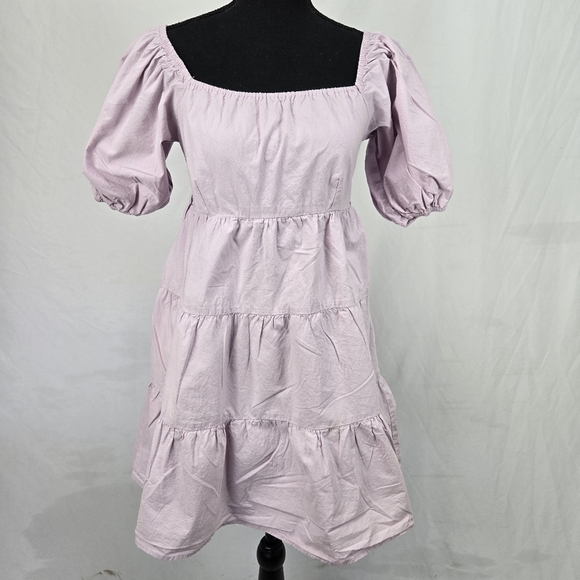 Sim & Sam | Dresses | Sim Sam Mini Dress Puff Sleeve Tierd Smocked Back ...